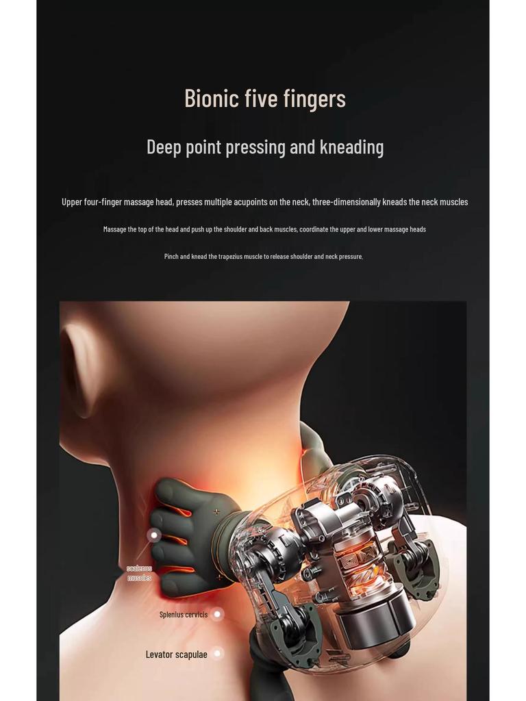 Shoulder & Neck Massager with Heat, Simulated Hand Pressure for Relaxation, Top-Selling Cross-Border Kneading Device