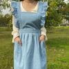Vivid Basic Plain Apron Linen Cotton Modern