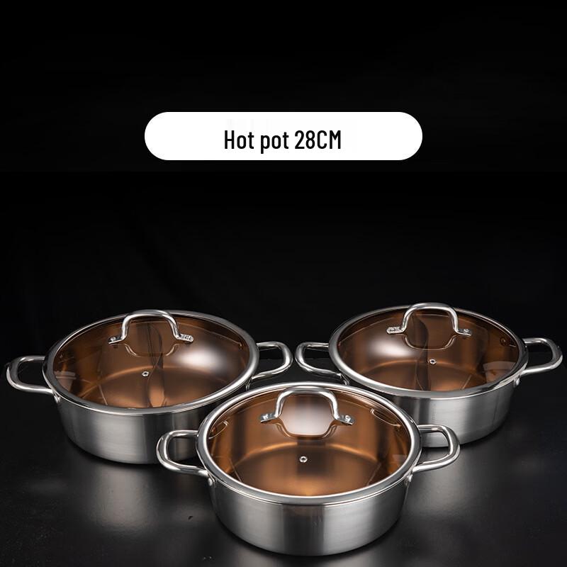 ARKIE Thickened 304 Stainless Steel Hotpot with Lid