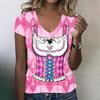 Women's Casual V Neck Short Sleeve T Shirt Oktoberfest Print Top Lightweight Comfortable Summer Tee for Everyday Wear