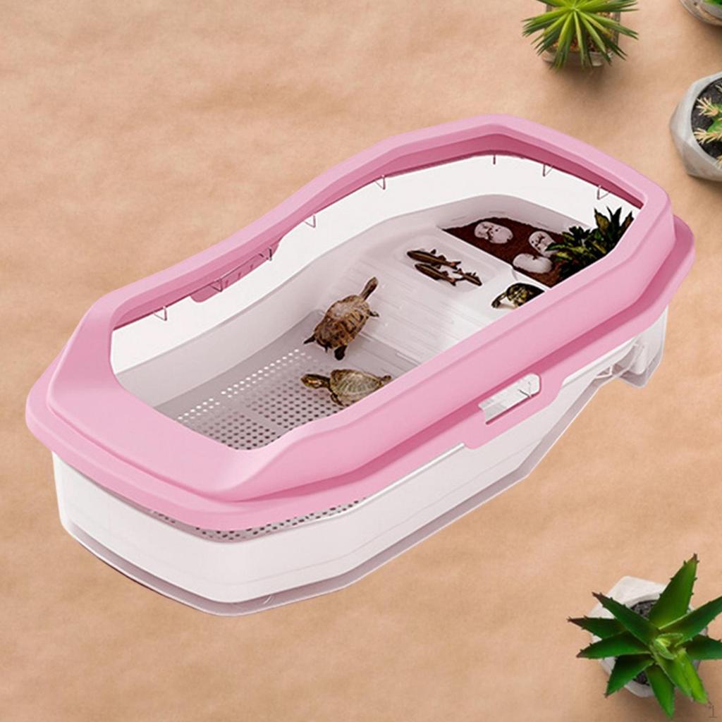 Turtle Tank Reptile Large Space with Breeding, Aquarium, Turtles Habitat for Terrapin