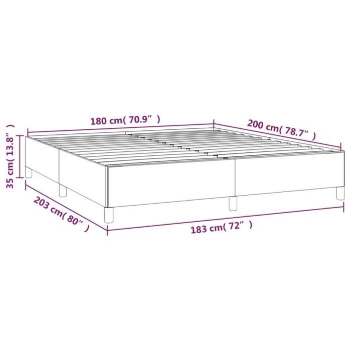3144441 vidaXL Lit à sommier tapissier avec matelas Noir 180x200 cm Tissu