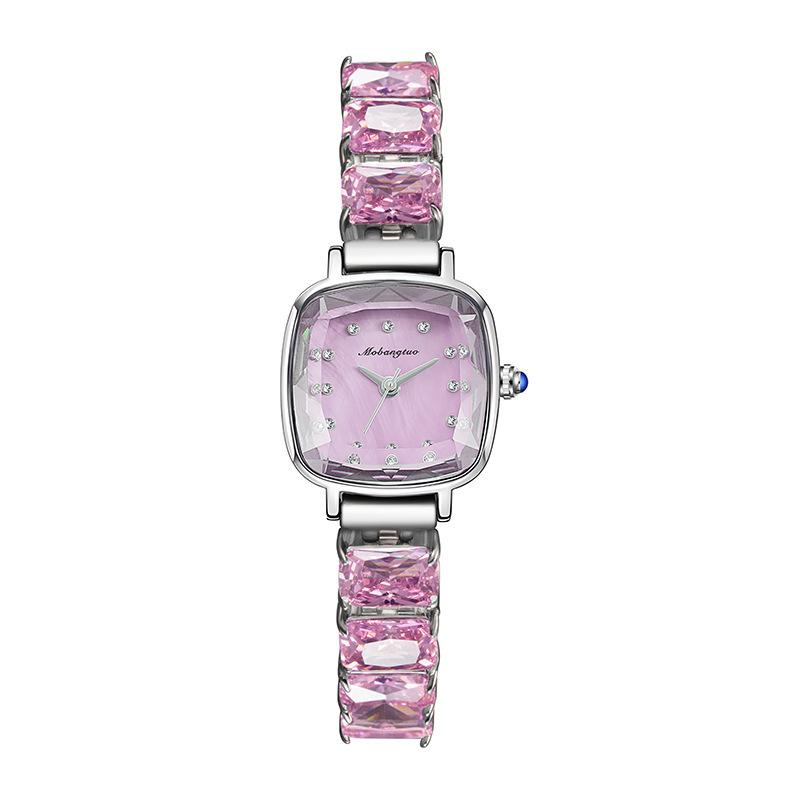 Fashion Sugar Cube Diamond Bracelet Ladies Watch Girls Premium Quartz Watch