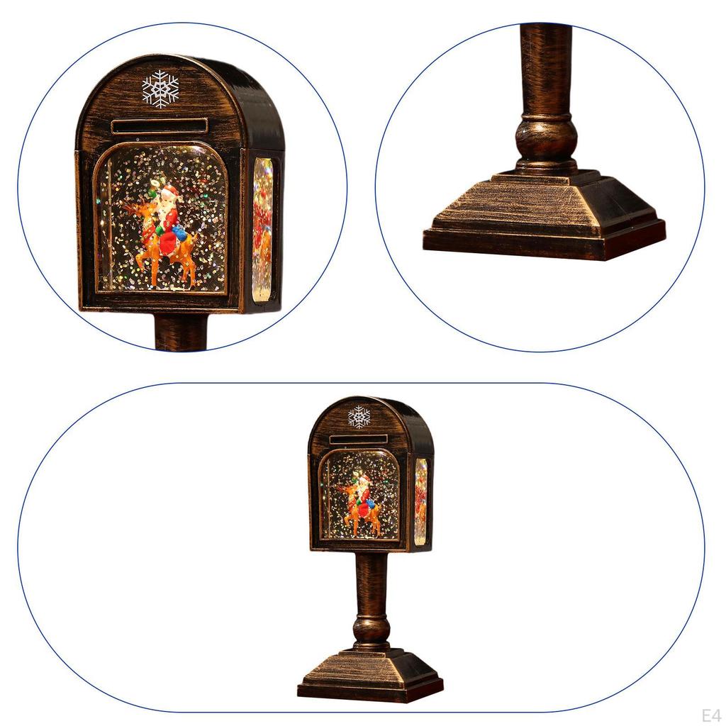 Christmas Snow Globe Lantern Glitter Water 8x7x20cm Gifts Ornament Decoration for