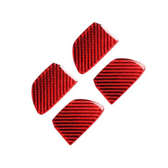 4Pcs Red Carbon Fiber Door Handle Bowl Sticker Cover For Infiniti Q50 Q60 14-19