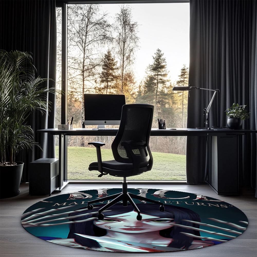 Halloween horror Printed Round Rug Carpet Chair Rug Area Rug Entryway Doormats,for Office Chair Living Room Bedroom Kitchen Room.