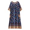 Short Sleeve Plus Size Cotton Vintage Floral New In Dresses for Women Casual Loose Long Summer Dress