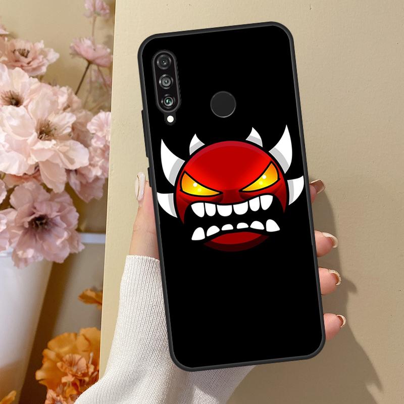 Pouzdro Geometry Dash pro Honor 50 8X 9X 10i pro Huawei P50 Pro P20 P40 P30 Lite P Smart 2021 Nova 5T Cover