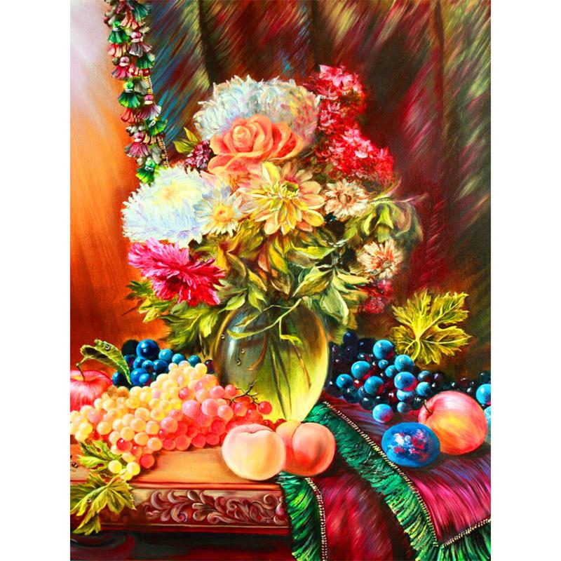 5D DIY Diamond Painting Beautiful Flower Mosaic Diamond Embroidery Painting Full Round Rhinestone Home Decor Gift