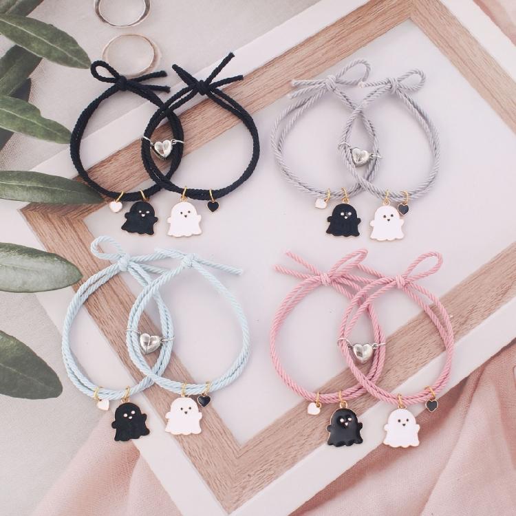 Halloween Cartoon Ghost Pendant Braided Bracelet Gifts Friendship Jewelry