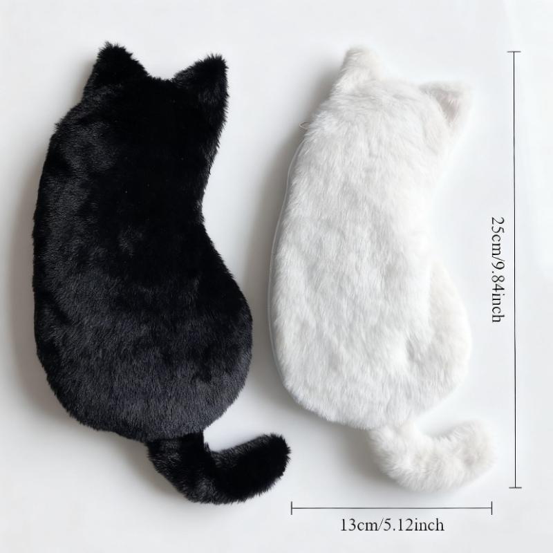Kawaii Plush Cat Shaped Pen Bag With Soft Touch Cute Lightweight Large Capacity Stationery Storage Pen Bag Multi-purpose Storage