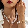 Accessories, French Baroque Special-shaped Pearl Necklace, Temperament High-end OT Buckle Jewelry Set