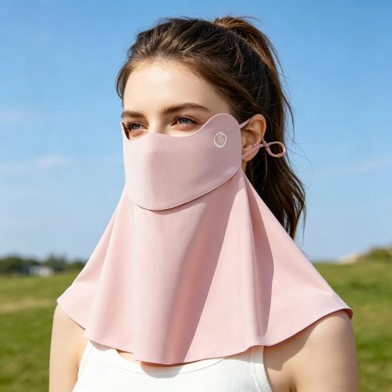 Face Guard Breathable Ice Silk Cooling Full Face Neck Cover Sun Protection Face Shield Outdoor Activities Summer Face Guard