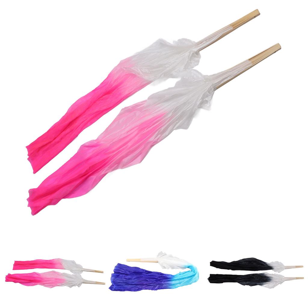 1 Pair Long Dance Fan Soft Beautiful Classical Dancing Fan for Belly Dance Performance Learning 1.5m