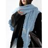 Autumn and Winter Wool Scarf Triangle Scarf Knitted Hollow Light Luxury High-end Shawl Women's Foreign Travel Ethnic Style Cloak