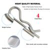 Yoliko 4pcs Heavy Duty Stainless Steel Cotter Pin R Clip Large Spring Retaining Wire