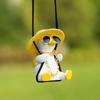 Gypsum Cool White Swing Duck with Sunglasses Automoblie Decor Car Rearview Mirror Ornaments Creative Duck Auto Decoration