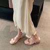 Sweet bow high-heeled Mary Jane shoes women's spring 2025 new one-word buckle belt with skirt light mouth single shoes