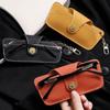 Retro Anti Pressure PU Leather Sunglasses Storage Bag Protective Sleeve Spectacle Case Glasses Case