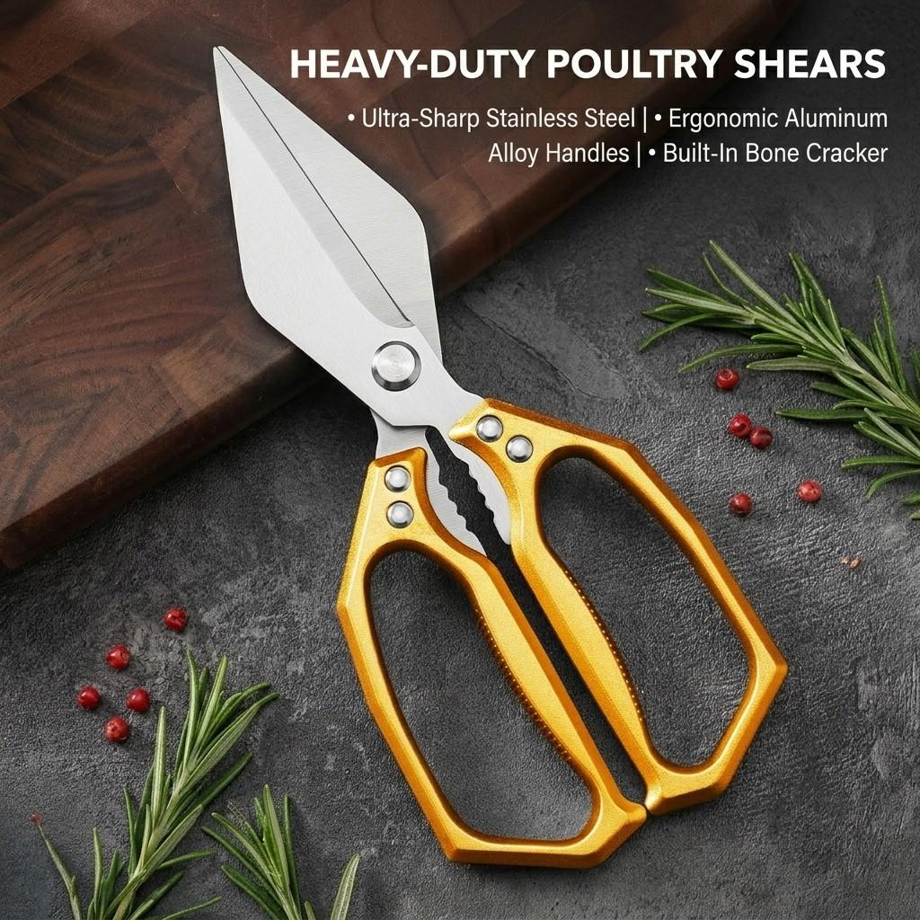 Multipurpose Stainless Steel Kitchen Scissors Sharp Household Food Scissors for Chicken Bones Fish Meat Kitchen Accessory5
