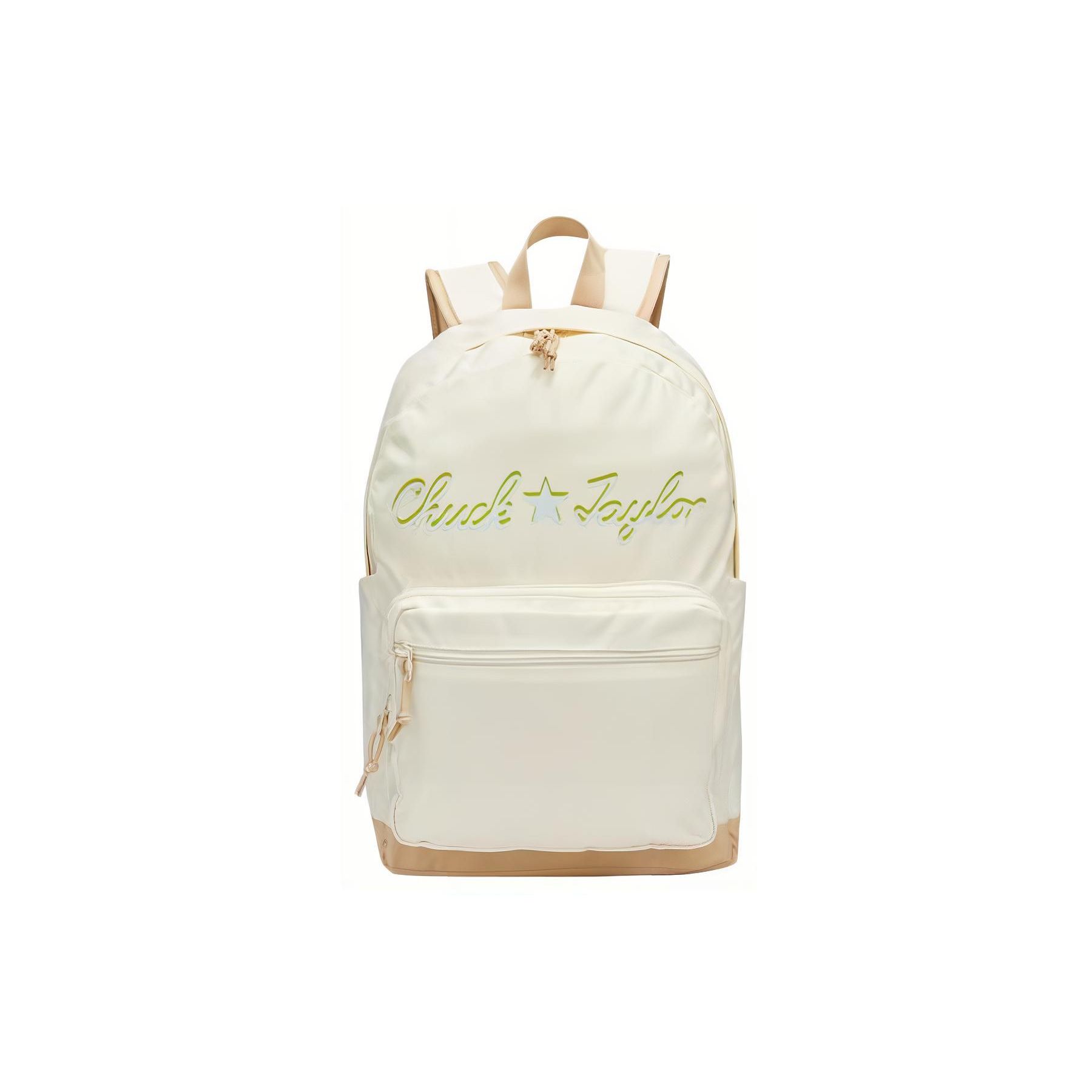 Converse Go 2 Classic Chuck Taylor Signature College Style Zipper Closure Polyester Laptop Backpack Unisex backpack Light-Yellow 10023805-A07 Custard