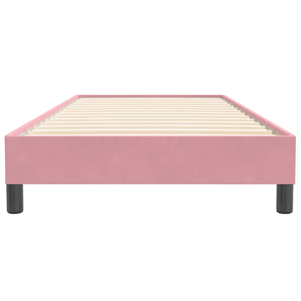 Łóżko Typu Box Spring Bez Materaca Różowe 80X220 Cm Aksamit