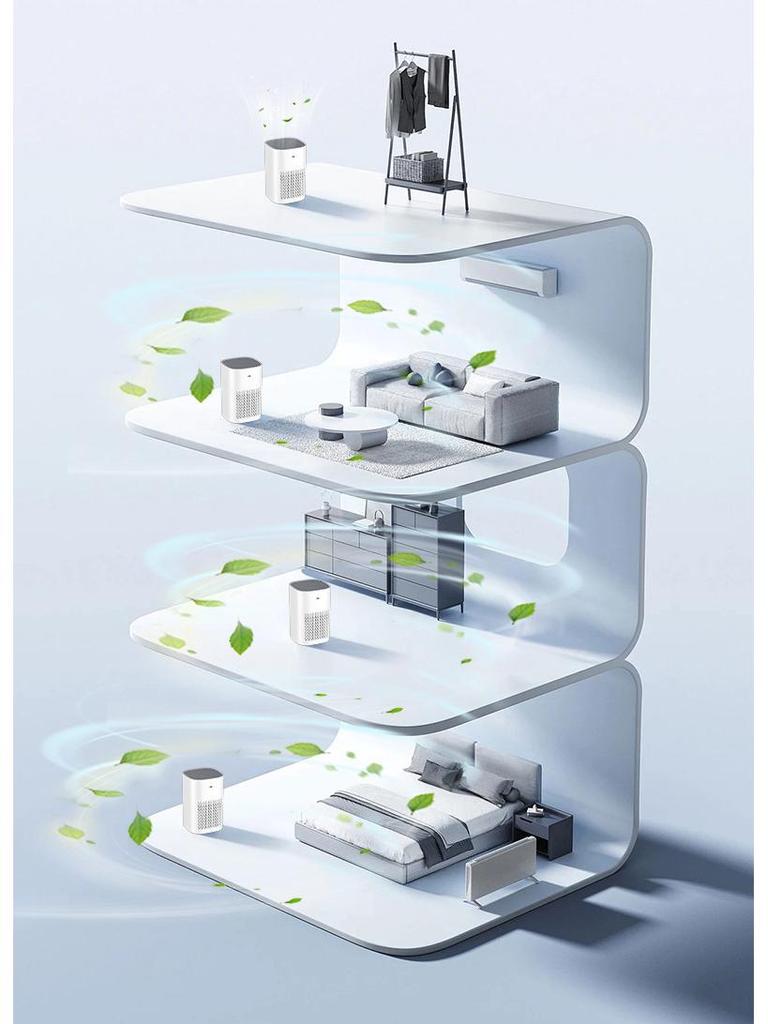 Household Air Purifier: Small, Effective Odor, Smoke & Formaldehyde Removal for Bedroom & Office Desktops