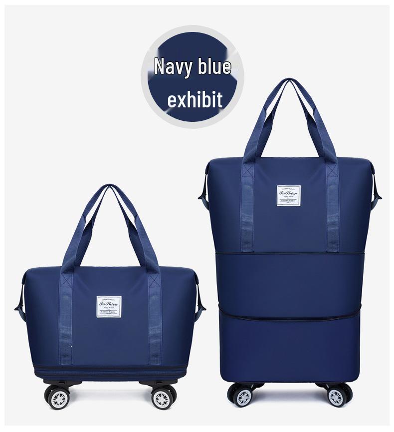 Expandable Wet/Dry Separation Luggage Bag with Universal Wheels - Large Capacity & Splash-Proof for Business Trips & Fitness Travel