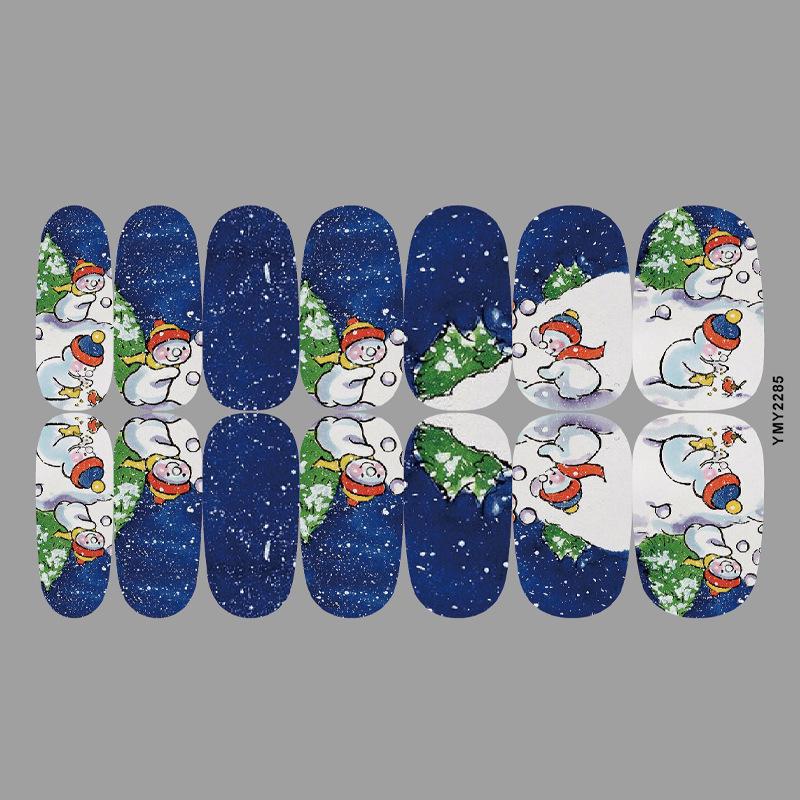 Winter Christmas Waterproof Nail Art Stickers - Full Cover, Long-lasting YMY2282