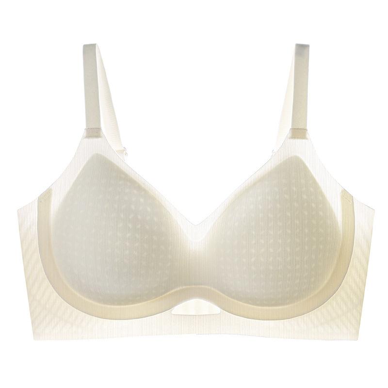 

Summer cool underwear thin big chest small soft support anti-sagging bra seamless steel ring bra M(34/75ABC) шампанского