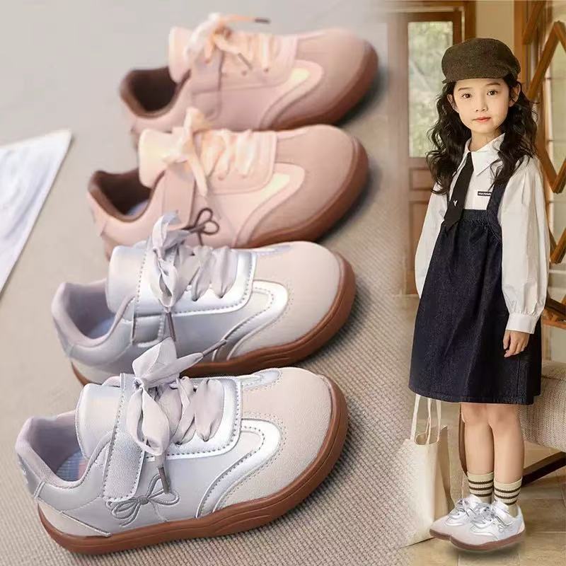 New styles of children's sneakers2026Comfortable and breathable spring/autumn German-style shoes for girls, featuring a bow design, fashionable and