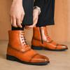 Luksusowe męskie buty Retro Oksfordy Skórzane buty dla mężczyzn Biznesowe botki Wysokiej jakości męskie buty Chelsea Buty Brogue Rozmiar 39-47