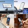 360 Degree Rotating Magnetic Car Phone Holder Foldable Design Compatible with Dashboard Mount and Multiple Cars