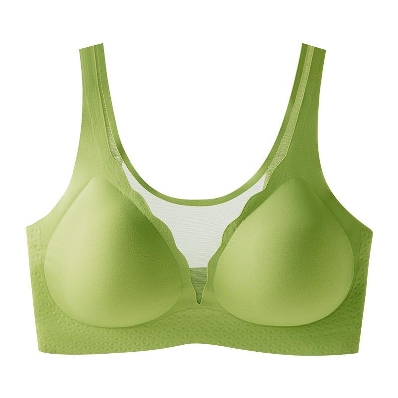 Popular Large-size Underwear, Women's Mesh Yarn, Breathable, Big Breasts Show Small, Gather Up, Support Soft Support, Close Secondary Breasts
