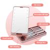 Oglindă LED pentru Machiaj cu Lumini, Set Mini de 5 Pensule, Oglindă de Călătorie Rotativă la 360°, Kit Cosmetic Portabil pentru un Machiaj Perfect în Deplasare