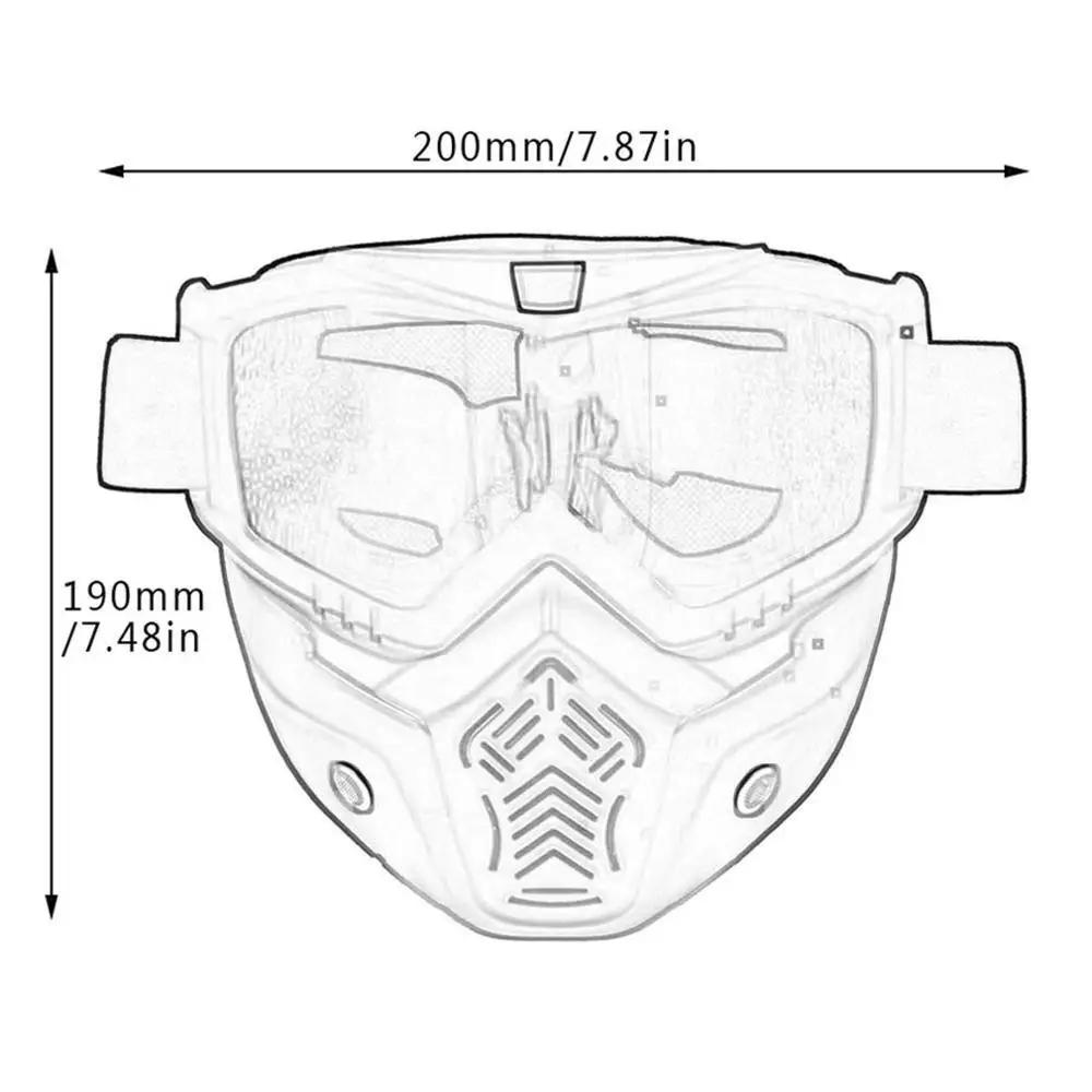 Motorcycle Goggles Detachable Cross-country Ski Goggles for Open Face Helmets Windproof and Dustproof Fashionable Sun Visor