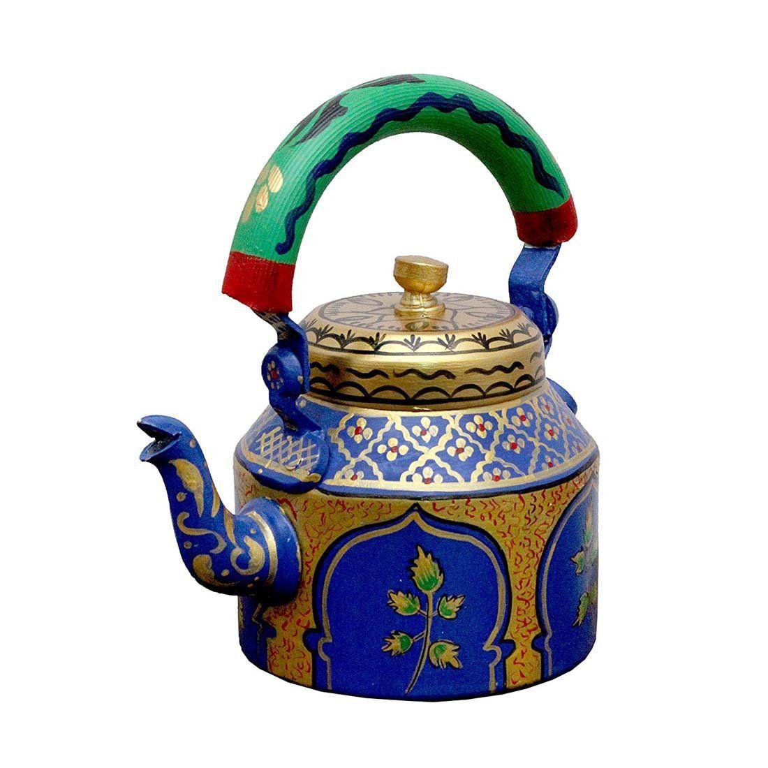 

Дизайнерский алюминиевый чайник с ручной росписью для чая/кофе, домашнего декора и подарков. Вместимость 1 л,