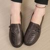 Women's leather flat shoes, spring and autumn women's loafers single classic mom shoes