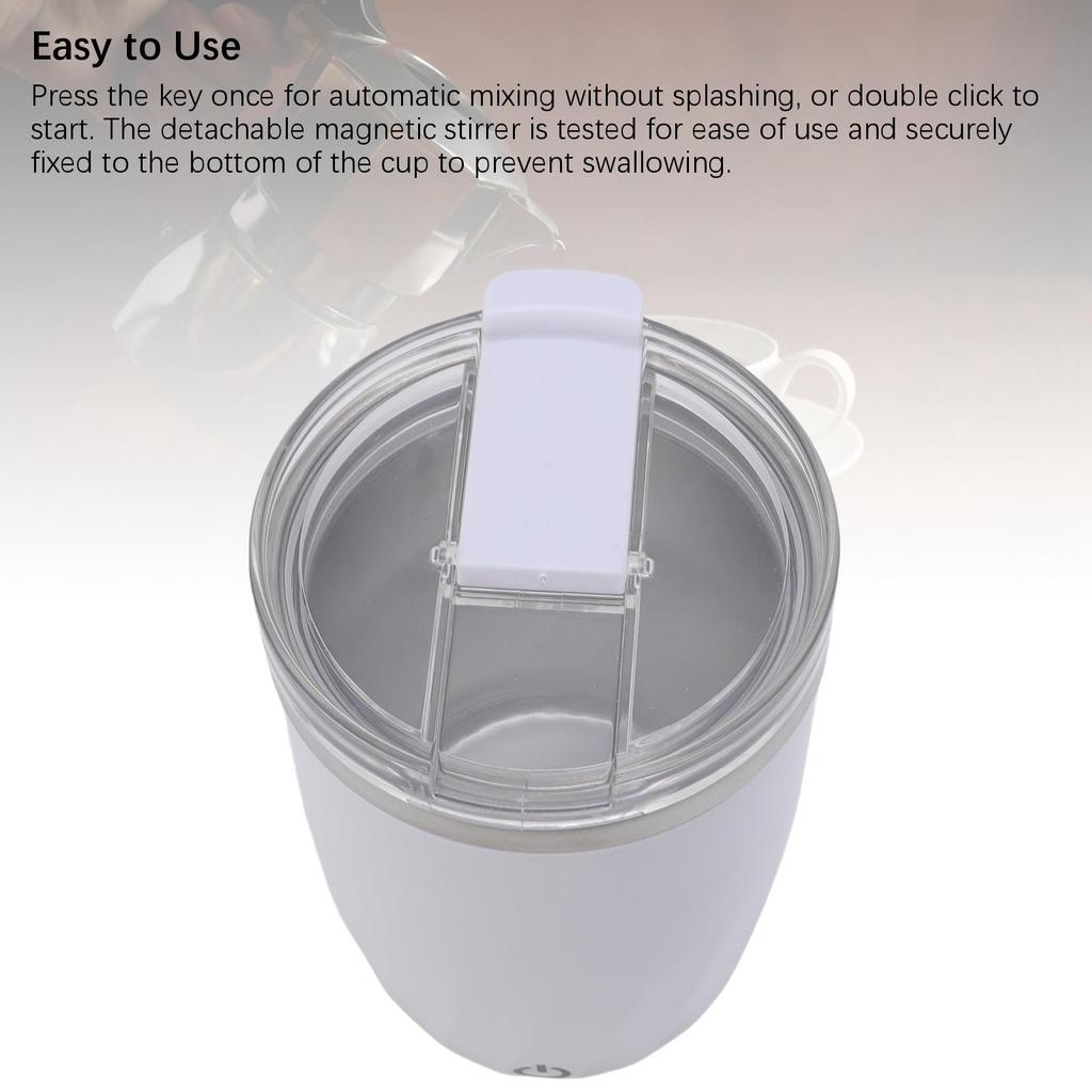 380ML Automatic Stirring Coffee Mug 304 Stainless Steel Auto Magnetic Coffee Cup Electric Mixing Mug for Home Office Gym