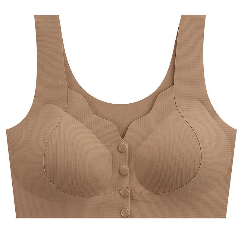 Plus Size Seamless Front Closure Push-Up Sports Bra for Small Breasts