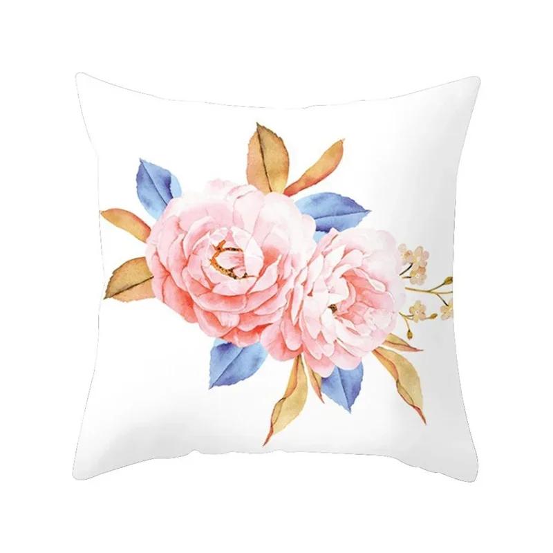 Printed Polyester Square Throw Pillow Cushion Cover Car Sofa Office Chair Simple Home Decoration