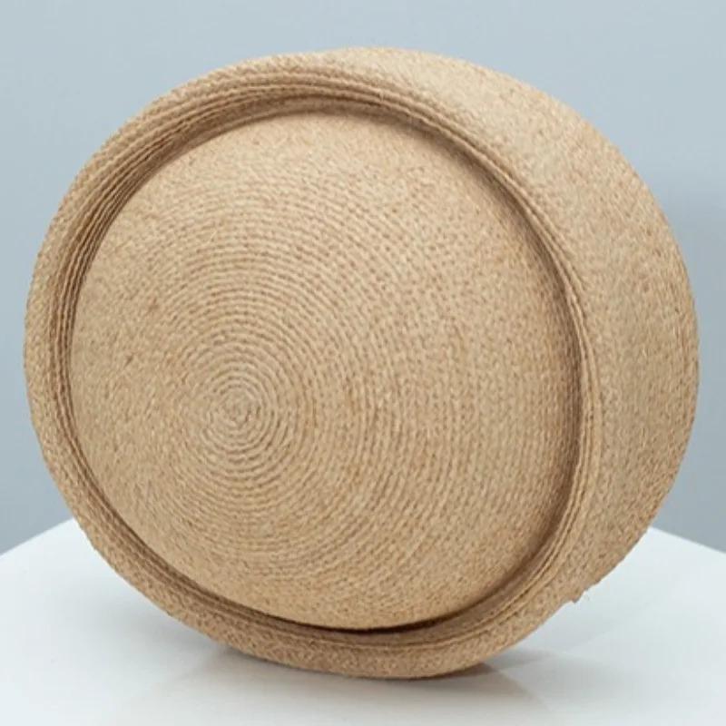 2026 New Natural 100% Raffia Fedoras Berets Hat Women Summer French Retro Dome Top Pillbox Hat Females Vacation Beach Straw Hat