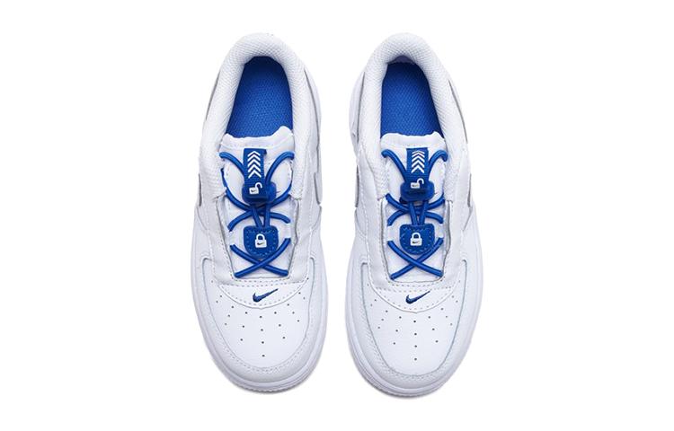 Nike Air Force 1 Toggle Hook and Loop Low Top Toddler Shoes White Blue Infant And Toddler CU5289-100