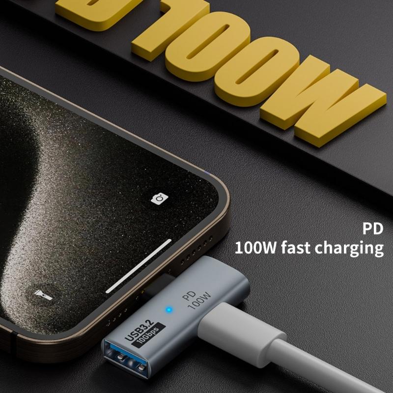 High Speed USB3.0 Type C Adapter Hub with PD 100W Power Delivery 10Gbps USB Adapter Aluminum Alloy Enclosure