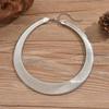 Exaggerated Personality Geometry Gold Color Striped Metal Wide Plain Circle Necklace for Women Hip-hop Fashion Chokers Jewelry