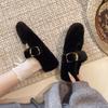 Winter Women Causal Cotton Shoes Warm Furry Hairy Fashion Outdoor Women Student Plush Shoes Versatile Ladies Flat Moccasins