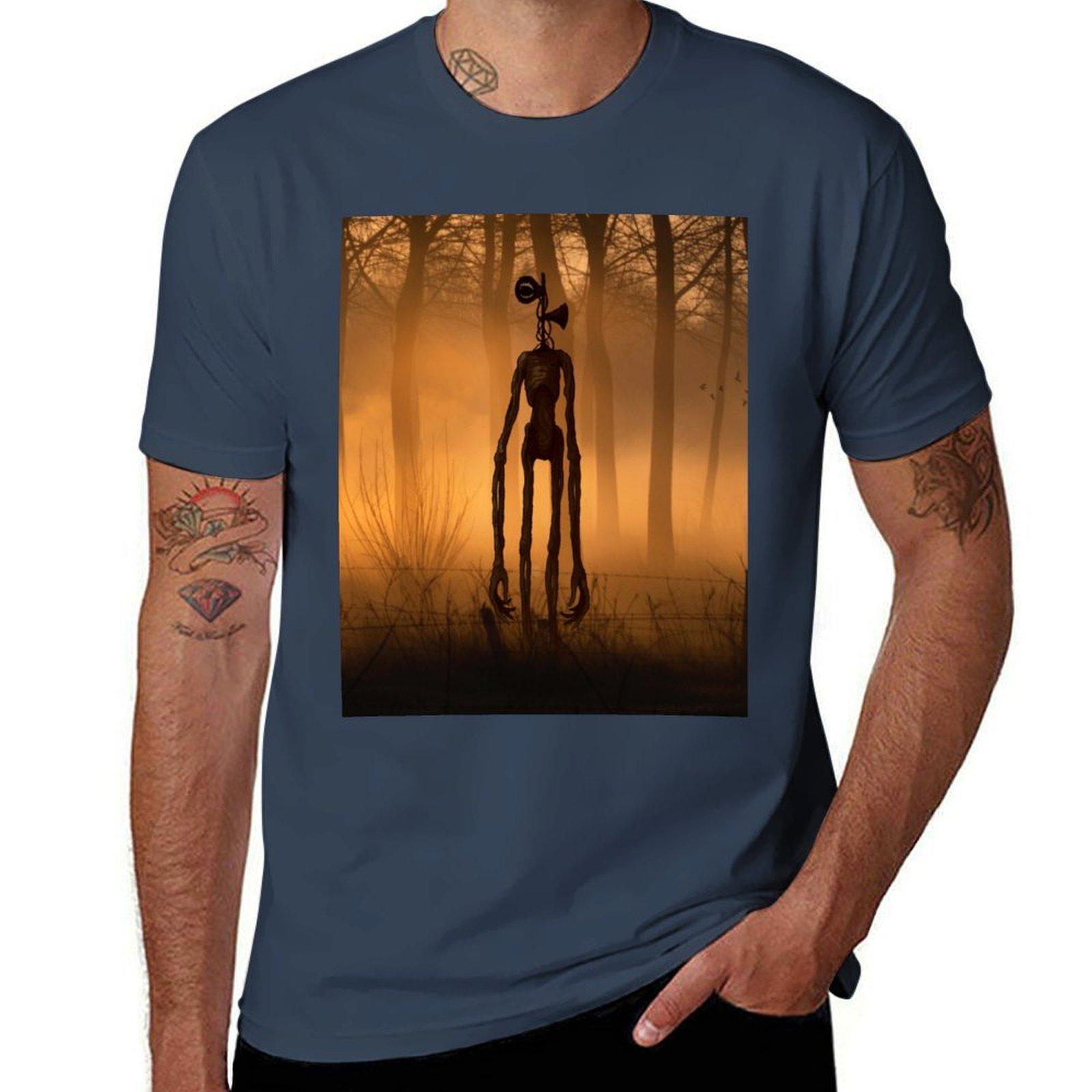 Siren head in orange horror forest TShirt Lightweight Sport Basic TShirt S