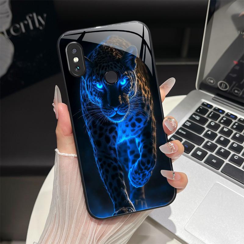 For Redmi Note 5/Note 6 Phone Case Trendy Design Tempered Glass Bumper For Xiaomi Redmi Note 5 6 Pro Full Protection Back Covers