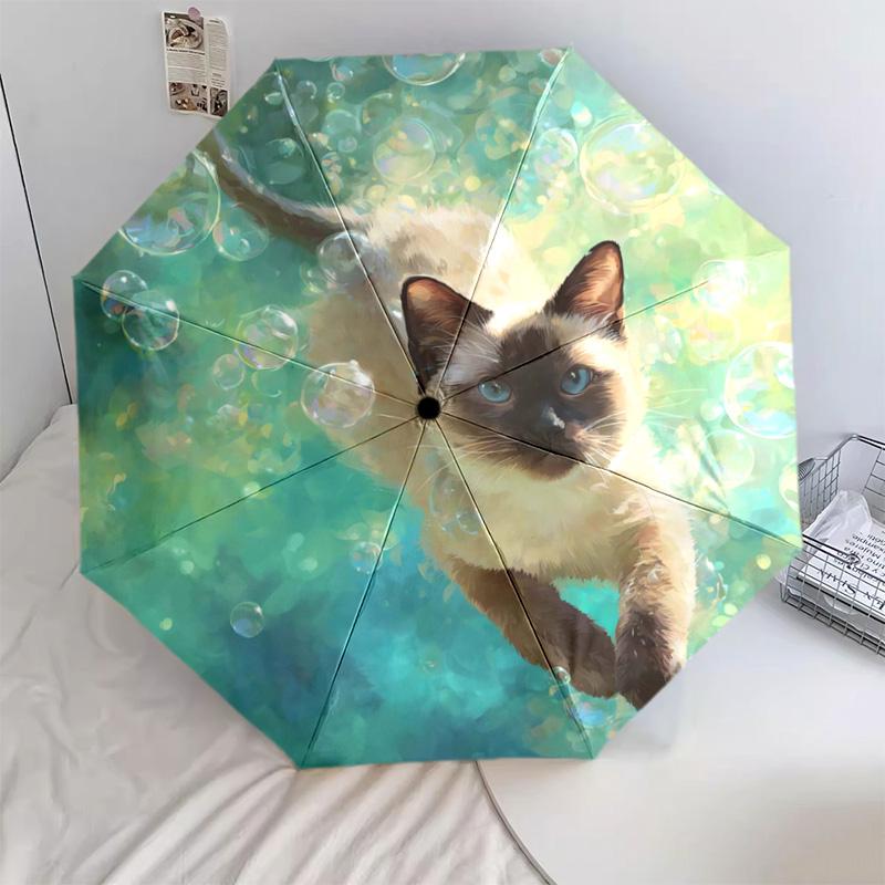 

1 PC Automatic Folding Umbrella - Cartoon Pattern, Portable & Foldable Design with 23 Ribs, Christmas Birthday Gifts