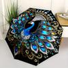 1pc Enchanted Elegance Peacock Automatic, Cute Cartoon Pattern, Portable Outdoor Umbrella, Perfect, Holiday Gift for fans.C007